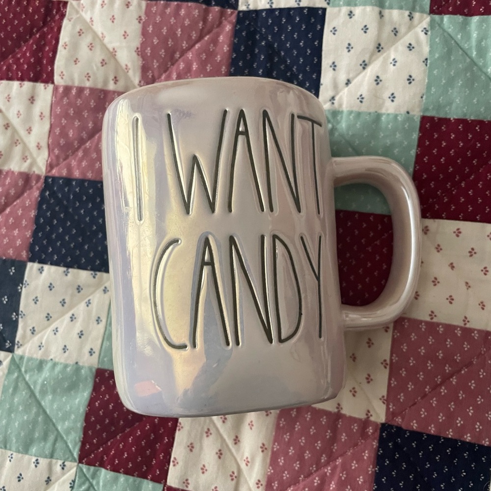 Rae Dunn 'I Want Candy' Cream Mug